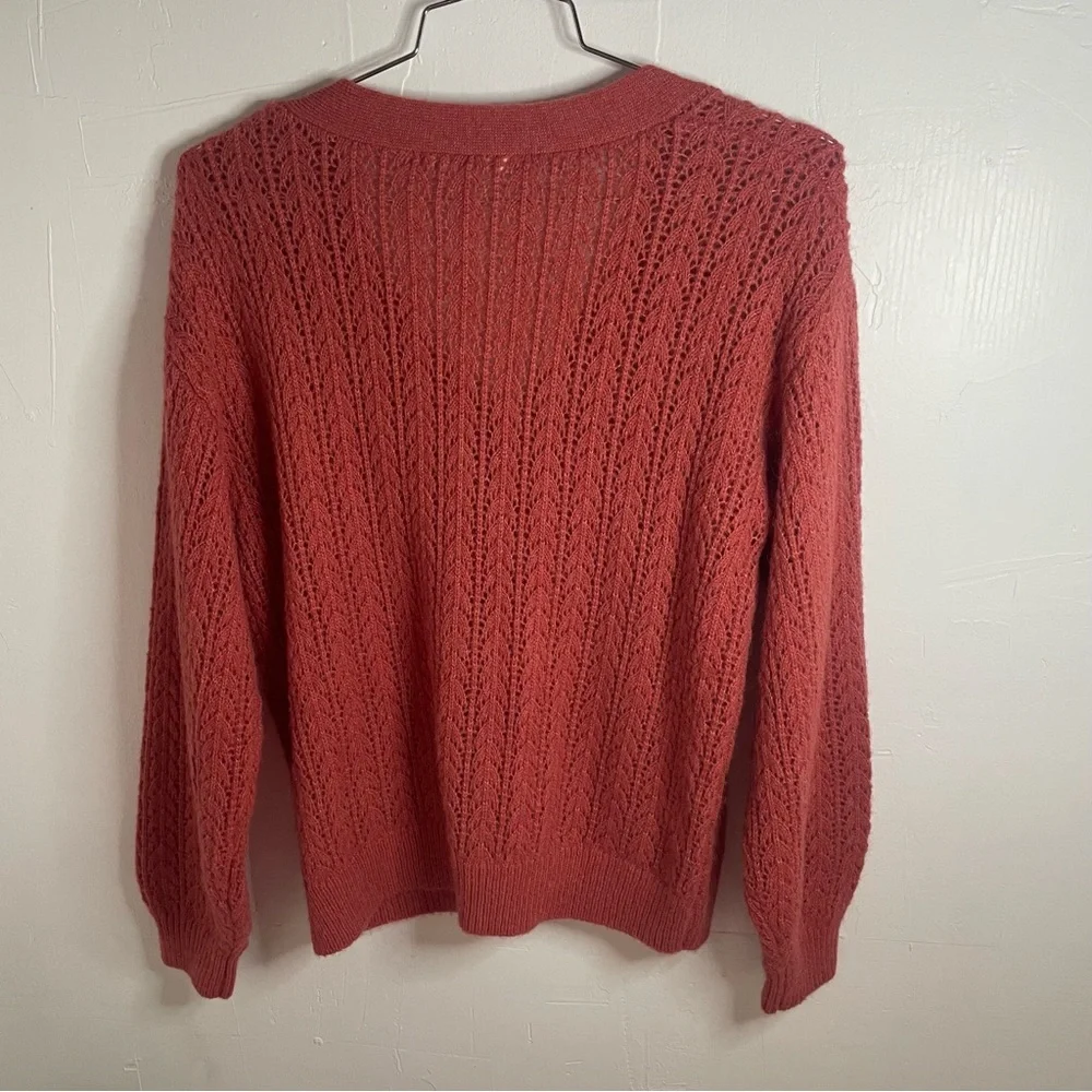 Marine Layer Evelyn Alpaca Blend Knit Sweater in Coral/ Mineral Red​